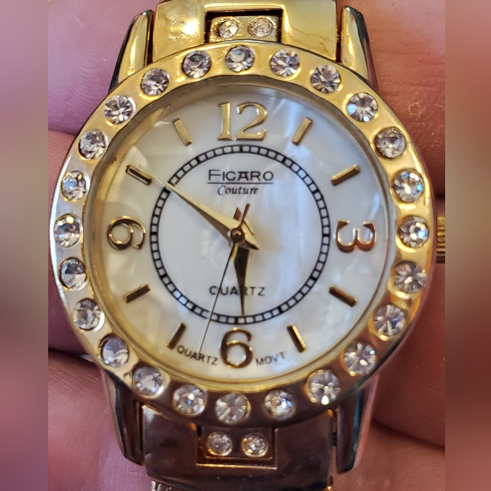 Ficaro Couture Gold Crystal Women's Watch - Picture 2 of 8